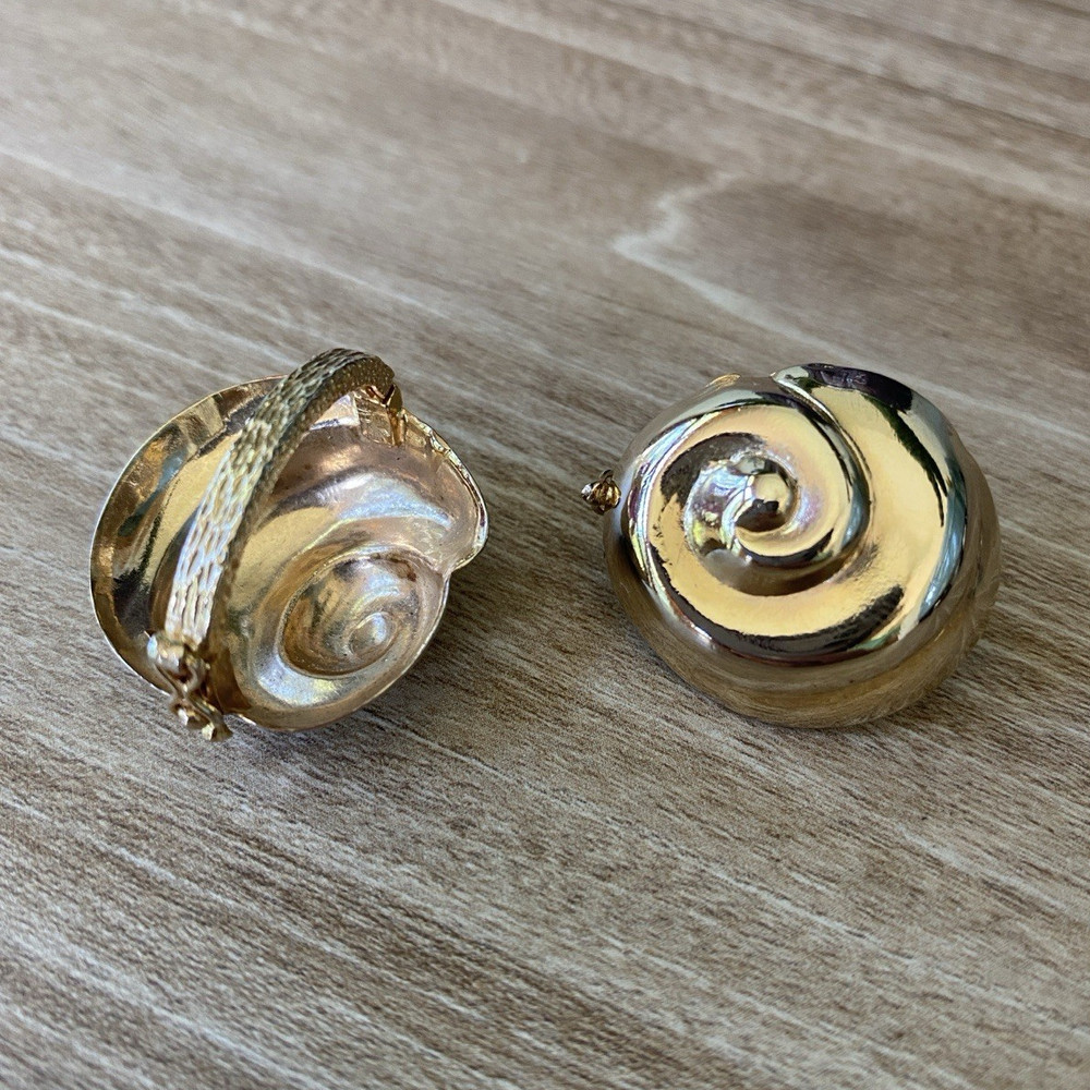 Vintage Gold Plated Spiral Scarf Clip Set