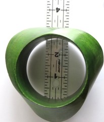 Vintage Green Bangle Wood Chunky Sculptural Asymmetrical Designer Bracelet