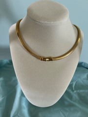 Givenchyn Paris New York Vintage Gold Colored Necklace W/Purple Stone