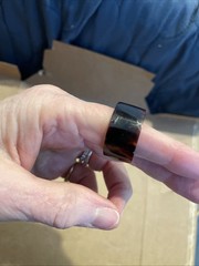 Vintage Hand Turned 1/2″ Turtle Shell Ring size 12.25 unused old new stock