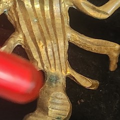 Vintage Gold bronze Tone Scorpion Pendant Red Rhinestone Eye Desert Zodiac