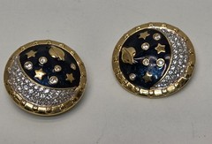 1980s Swarovski Celestial 4 Pc Set Necklace Brooch Earrings Star Moon Saturn HTF