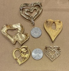 Heart Brooch Lot