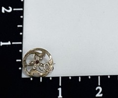 Antique Victorian Gold Filled Brooch Pin Flower Faux Seed Pearl Vintage Signed