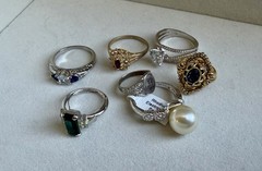 Vintage-Estate Mixed Lot of 7 Fashion Costume Rings