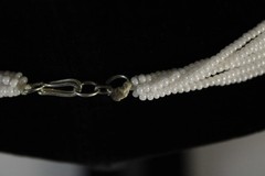 Green White 24″ 6 Strand Tiny Seed Bead Beaded Shimmering Necklace Handmade