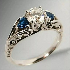 2Ct Art Deco Vintage Style Lab Created Diamond Wedding 14K White Gold FN Ring