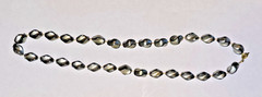 Vintage Gray Swirl Marbled Lucite Acrylic ? Bead Necklace Oval Retro MCM 17 In