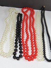 Beaded Necklace Lot Hong Kong Simulated Pearls + Gorgeous Vintage Mod C3225