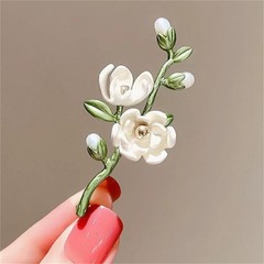 Vintage Magnolia Brooch Korean Ins Style Elegant Pin Jewelry Accessories Gift