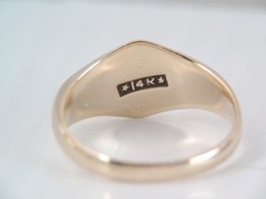 ANTIQUE ALLSOPP BROS. 14K YELLOW GOLD SIGNET RING NO MONO 6 1/2