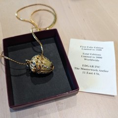 Vintage Edgar Berebi Festival Egg Pendant Necklace First Folio Edition