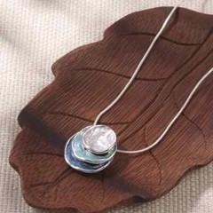 Fashion Enamel Zinc Alloy Necklace Silvery Chain Jewelry Women Men Gift New