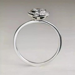 3.50Ct Art Deco Style Lab Created Diamond Halo Engagement 14K White Gold FN Ring