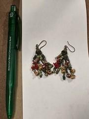 2” BRASS PLATED BOHO PIERCED EARRINGS-COSTUME JEWELRY
