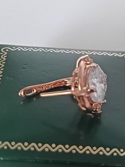 Vintage 1990s 14 Ct Large Rolled Gold Crystal Zircon Earrings-Hallmarked 585 RG