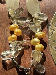 Vintage Agate Pearl And Other Semi-Precious Stones Beaded Necklace
