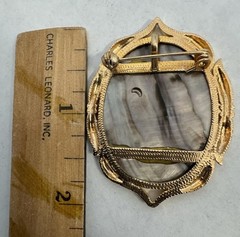 Vintage Cameo Brooch Pendant Combo Mother of Pearl Iridescent