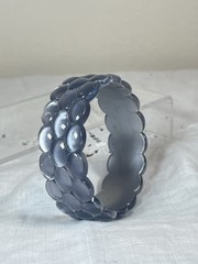 Lot of 7 Vintage Chunky Lucite Bangle Bracelets Gray, Green Moonglow, Faceted,