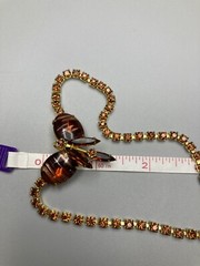 Juliana D&E Book Piece Ref No 452 Rhinestone Necklace w/ Red Fluss Stones 16”