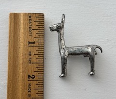 Alva Studios Llama Alpaca Brooch Pin Folk Art Silver Plated Pewter Vintage