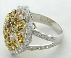 DIAMOND FANCY COLOR CLUSTER RING CERTIFIED NATURAL EARTH MINED DESIGNER $22,750