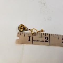 Gold Tone Flake Nugget Confetti Screw On Dangle Earrings VTG RARE