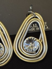 NEW Jeff Lieb Clear Swarovski Rhinestone Earrings Total Design Silver Dangle