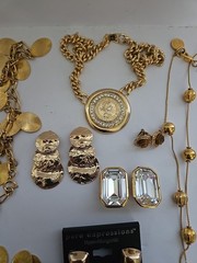 Vtg & Modern Goldtone & Other Jewelry Lot Necklaces Earrings More Lot