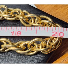 Vintage Necklace Gold Tone Single Long Link Chain Chunky Statement 40″