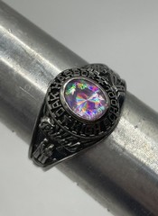 Balfour Celestrium 1984 Oak Harbor HS Class Ring Iridescent Stone Sz 9.5 Women’s