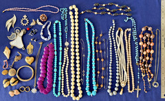 Vintage Estate Lot of COSTUME JEWELRY w/ box