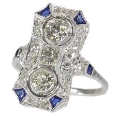 4.55Ct Art Deco Style Lab Created Diamond Engagement 14K White Gold Finish Ring