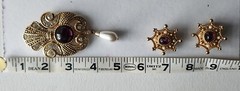 Jeff Lieb Brooch & Piscatelli Earrings: Vintage Jewels of India, Moghul style