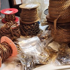 HUGE Brass Chain Lot Most Miriam Haskell & RARE Fancy Antique Art Deco U Choose