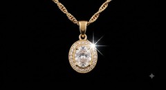 VINTAGE 1970s NAPIER GOLDTONE CHAIN WITH SPARKLE PENDANT