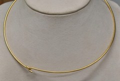 AWESOME METAL CHOKER NECK WIRE ROUND CIRCULAR 12 gauge wire GOLD TONE plated