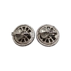 Earrings Crown Trifari Dome Shaped Clip On Filigree Vintage Gold Tone SKU 2138