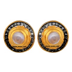 Gorgeous 1.05ctw Rose Cut Diamond Rainbow Silver Vintage Studs Earring Jewelry