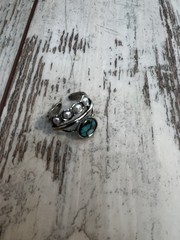 Bohemian Vintage Circular Imitation Turquoise & Moonstone Ring