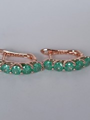 Vintage 1990-s 14 Ct Rolled Gold Emerald Earrings-Hallmarked 585 RG