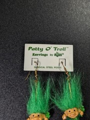 Vintage Russ Patty O’ Troll Saint Patrick’s Day Earring Set Unused
