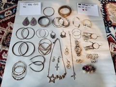 Huge Modern Costume Jewelry Lot 40+ Items Watch Necklace Earrings Trendy Bling