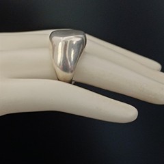 Chunky Sculptural Sterling Silver Ring Modernist Asymmetrical Puffy Bold 925 VTG