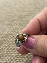 Tiger Eye Gemstone Ring Sterling Silver Ring~Designer Sz 6 Jewelry-Gift For Her