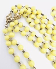 Custard Yellow Interchangeable Glass Beaded Necklace Bracelet Vintage Jewelry