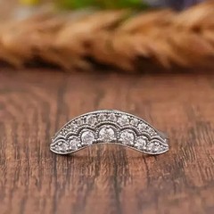 Art Deco Style Lab-Created Diamond Valentine’s Day Gift 14K White Gold FN Ring