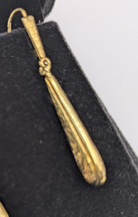 Rare Vintage 14K Gold 3.71g Teardrop Dangle/Drop Leverback Earrings With Texture