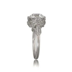 Art Deco Round Cut Lab Created Diamond Engagement 14Ct White Gold Finish Ring