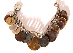 Vtg. Great Britain Coin Charm Bracelet 1940’s 7 1/2″